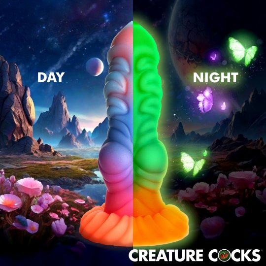 Creature Cocks - Alien Invader Glow-In-The-Dark Silicone Dildo