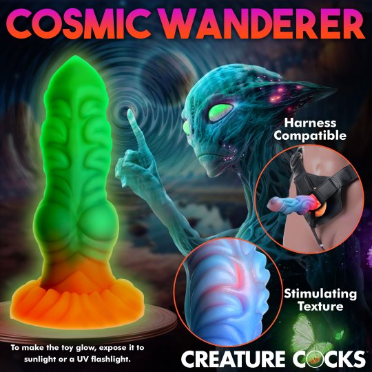 Creature Cocks - Alien Invader Glow-In-The-Dark Silicone Dildo