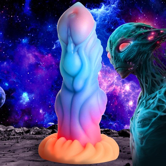 Creature Cocks - Alien Invader Glow-In-The-Dark Silicone Dildo