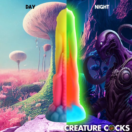 Creature Cocks - Tenta-Glow Glow-In-The-Dark Silicone Dildo