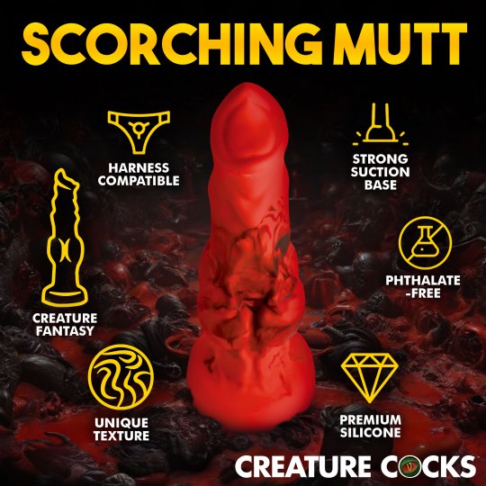 Creature Cocks - Fire Hound Silicone Dildo - Small