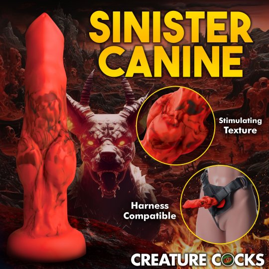 Creature Cocks - Fire Hound Silicone Dildo - Small