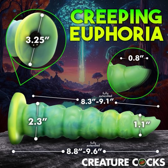 Creature Cocka - Squirmer Thrusting and Vibrating Silicone Dildo