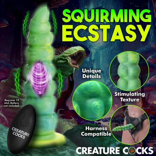 Creature Cocka - Squirmer Thrusting and Vibrating Silicone Dildo