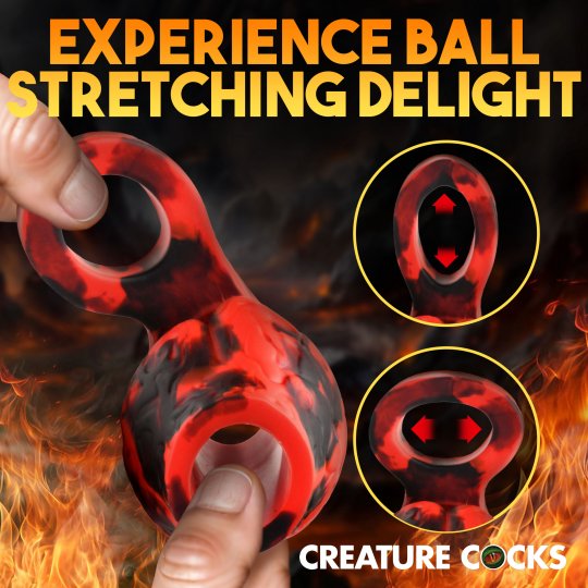 Creature Cocks - Hell Hound Silicone Girth Enhancer with Ball Strap