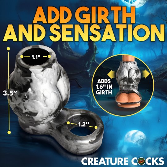 Creature Cocks - Night Prowler Silicone Girth Enhancer with Ball Strap