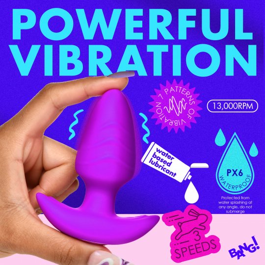 Bang! Rotating and Vibrating Silicone Butt Plug