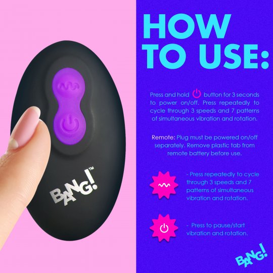 Bang! Rotating and Vibrating Silicone Butt Plug