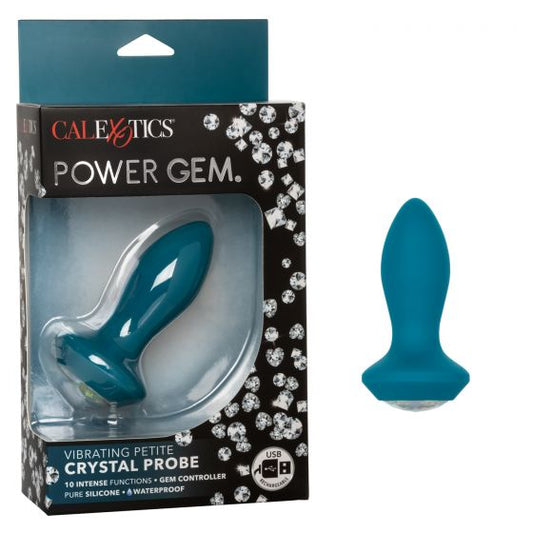 Cal Exotic - Power Gem Vibrating Petite Crystal Probe- Blue