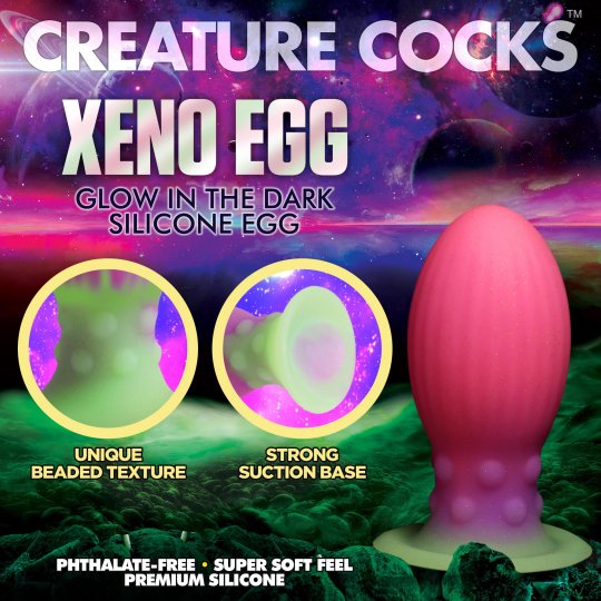 Creature Cocks - Xeno Egg - Glow in the Dark Silicone Egg - Large