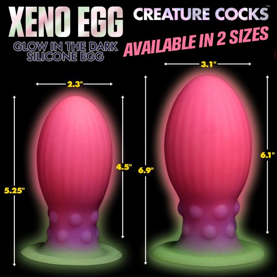 Creature Cocks - Xeno Egg - Glow in the Dark Silicone Egg - Large