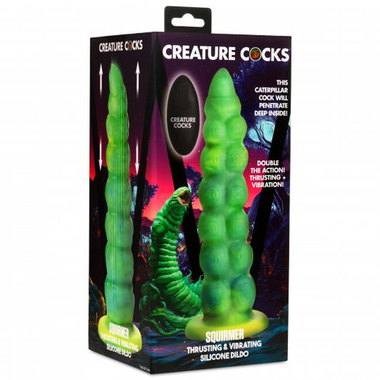 Creature Cocka - Squirmer Thrusting and Vibrating Silicone Dildo