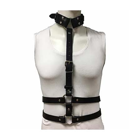Rouge - Female Chest Harness with Choker - Black