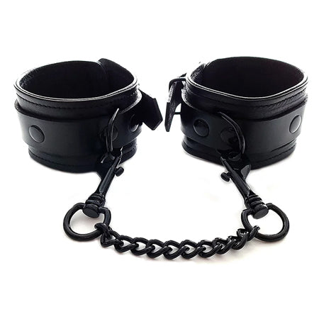 Rouge - Leather Wrist Cuffs - Black with Black Accessories