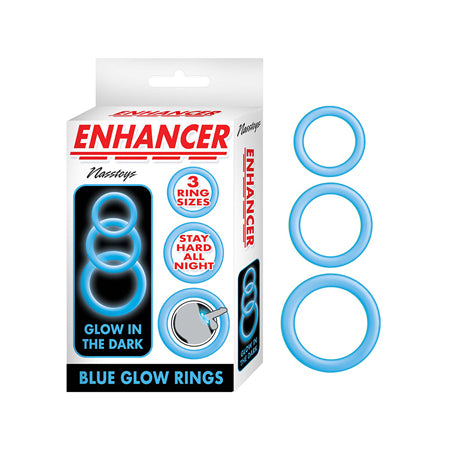 Nasstoys -  Enhancer Blue Glow Rings Set of 3