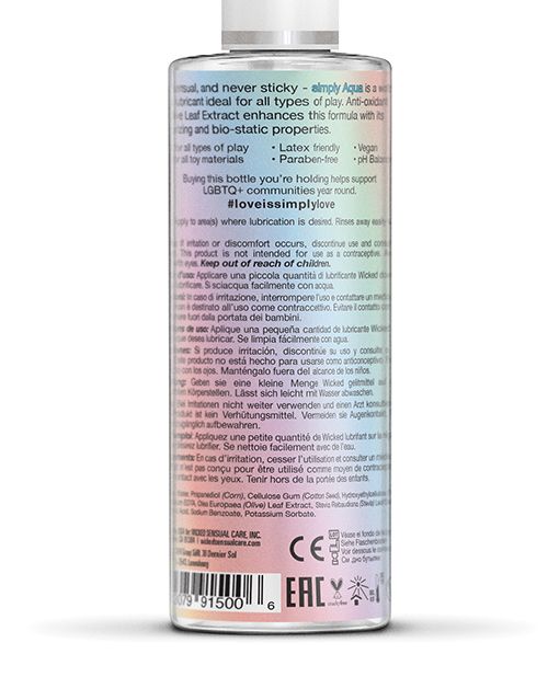 Wicked Sensual Care - Simply Aqua - Special Edition Water Based Lubricant 4oz