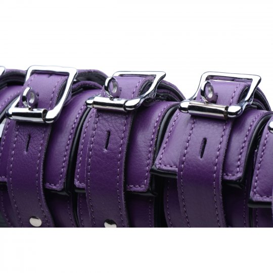 Strict Leather - Purple 5 Piece Locking Leather Bondage Set