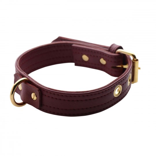 Strict Leather - Leather Luxury Burgundy Locking Collar