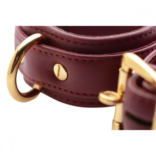 Strict Leather - Luxury Burgundy Locking Wrist Cuffs