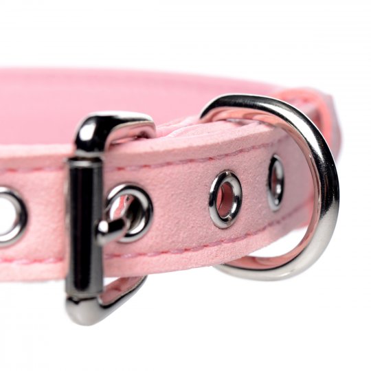 Master Series - Sugar Kitty Cat Bell Collar - Pink/Silver