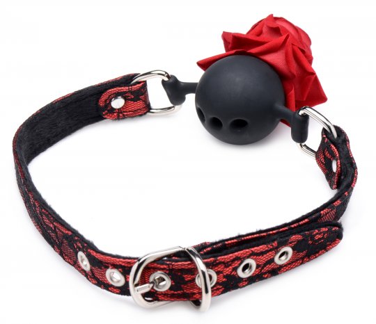 Master Series - Silicone Ball Gag with Rose