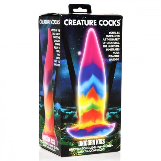 Creature Cocks - Unicorn Kiss Unicorn Tongue Glow-in-the-Dark Silicone Dildo